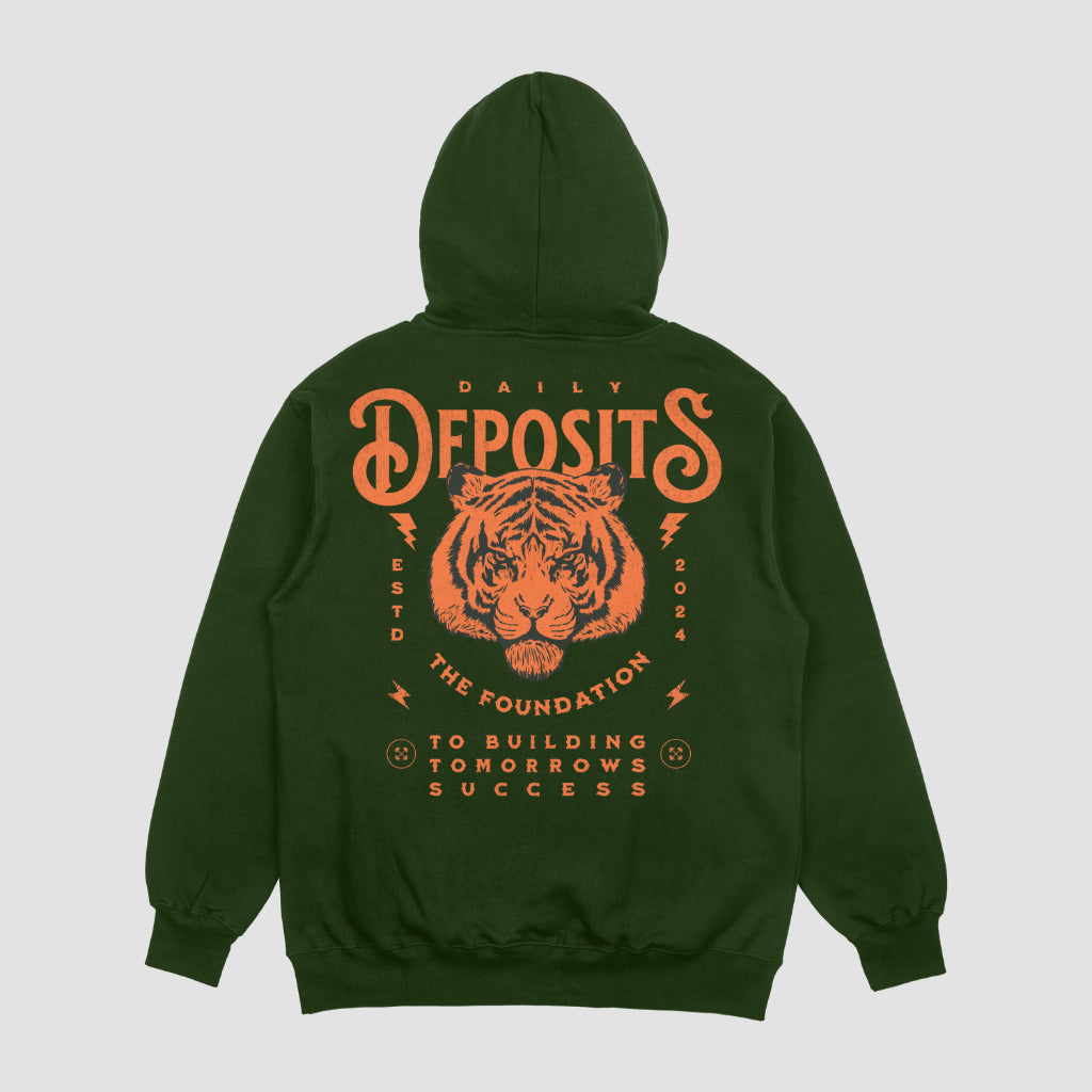Daily Tiger Hoodie - Forest Green